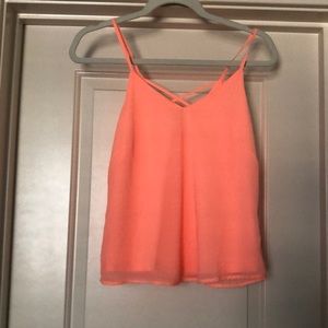 Hot pink cross back tank top